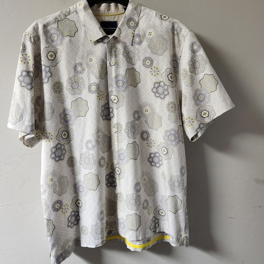 Tommy Bahama Shirt XL Button Down Silk Limited Edition Island‎ Modern Fit Light